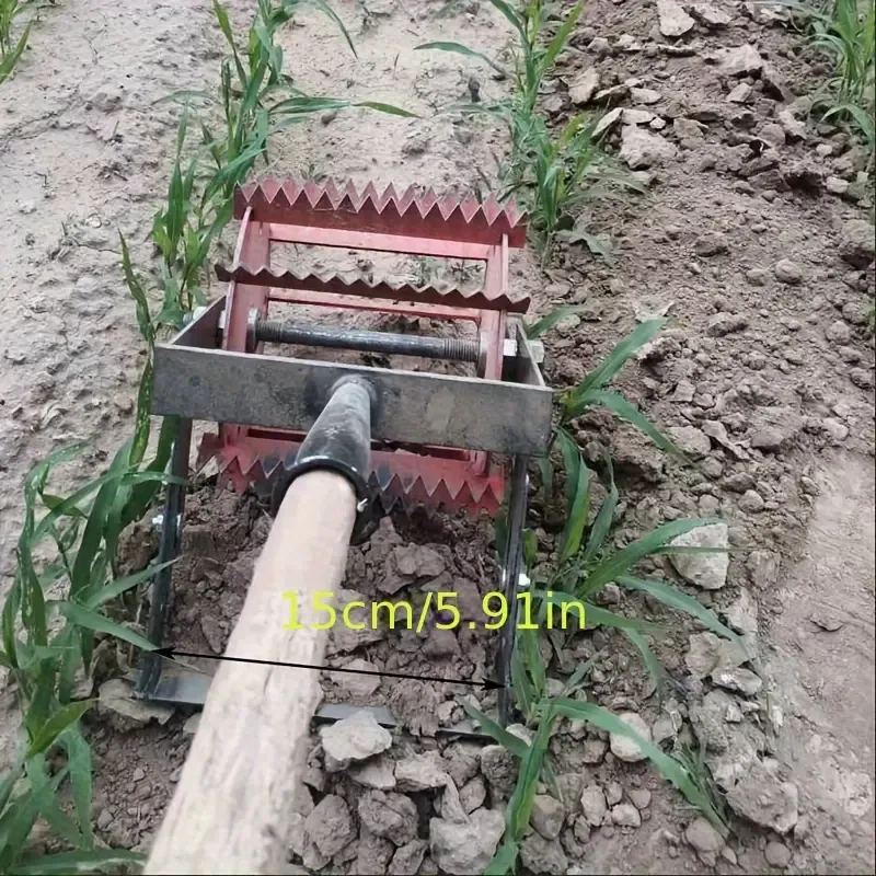 Heavy-Duty Metal Wheel Hoe Weeder Cultivator