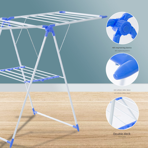Wing-shaped clothes drying rack
