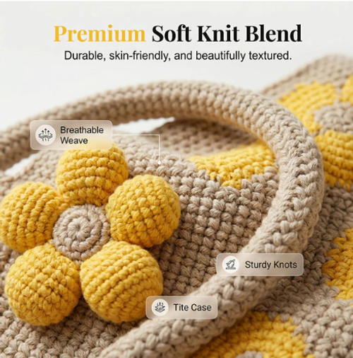 Crochet Bucket Bag for Women