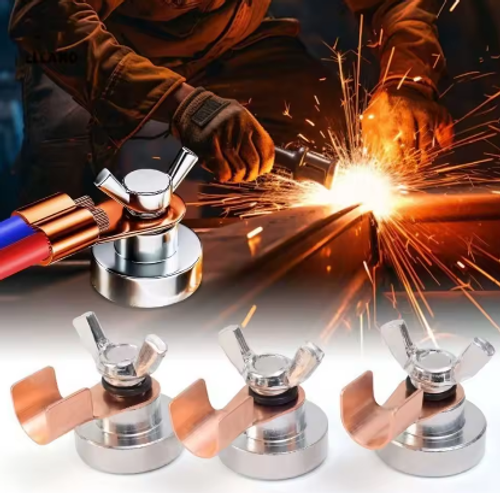 Strong magnetic grounding conductive welding machine grounding iron head grounding clamp