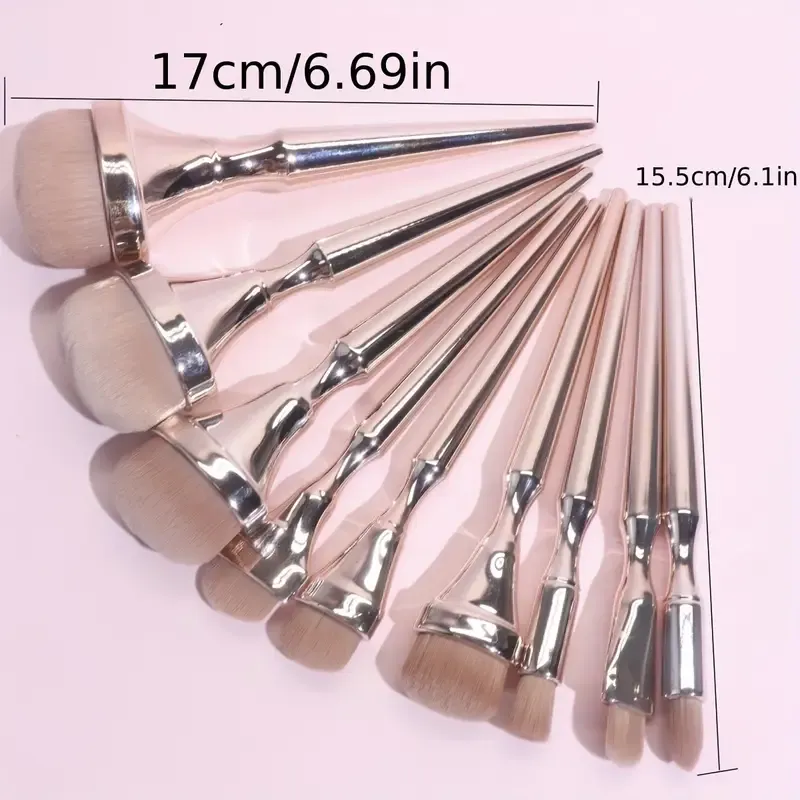 9pcs makeup brushes full set foundation brush beauty tools beauty brush portable loose powder blush brush foundation brush eyeshadow brush, BB cream liquid foundation makeup tools