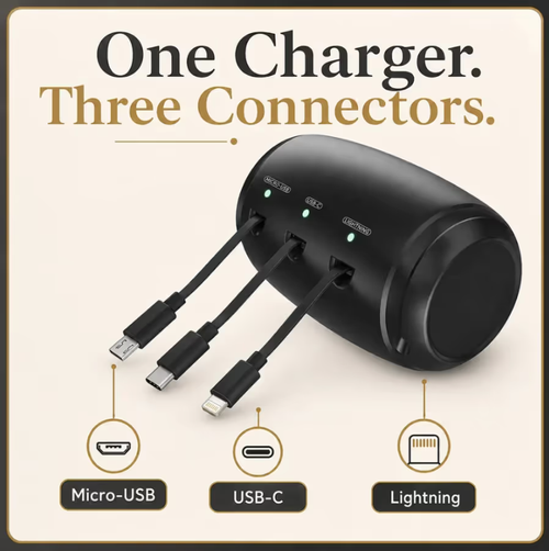Headrest Car Charger with Retractable Cable