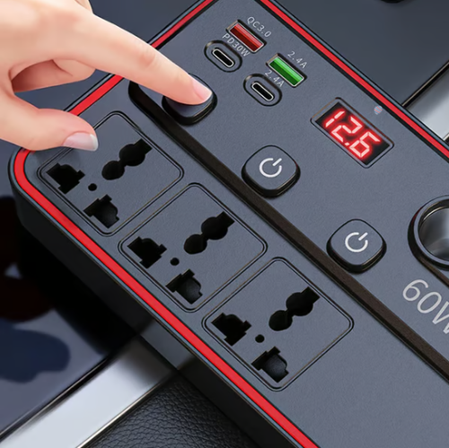 🚗Multifunctional Car Charger with AC Outlets & USB