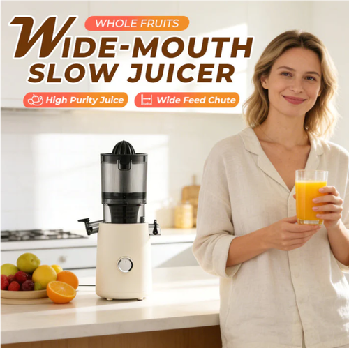 Wide-Mouth Slow Juicer for Whole Fruits