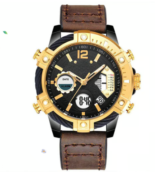 🔥Multifunctional Dual Display 3ATM Waterproof Men's Quartz Sports Watch