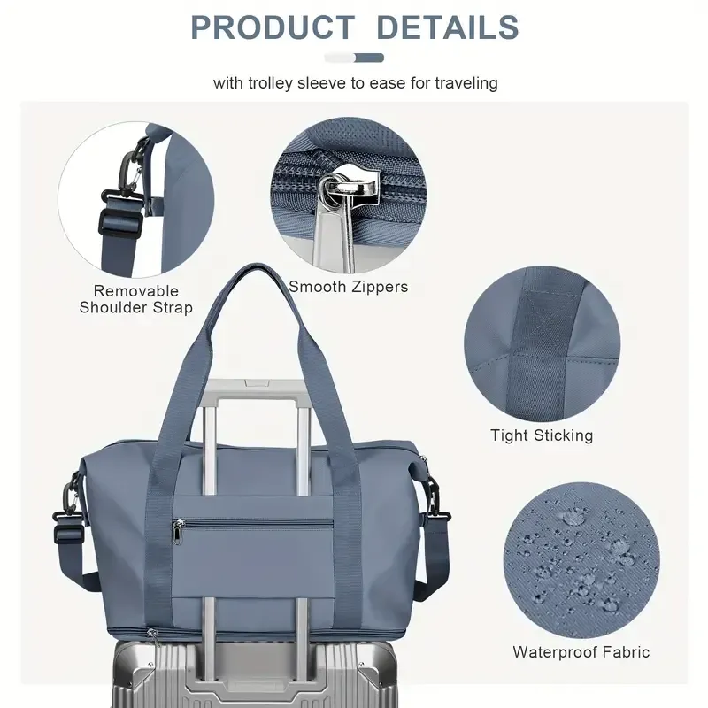 Ladies' Large Gym Tote Bag - Durable, Stylish Travel Duffle Bag for Airplane, Beach, Overnight Trips