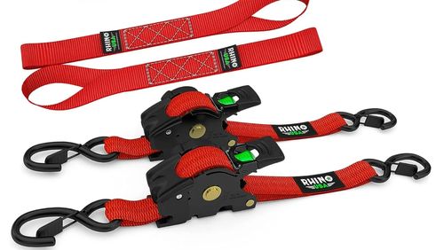 ⚡2025 New 1 x 10'Retractable Ratchet Straps - Heavy Duty Self-Retracting Tie Down Straps for Trucks, Cargo Trailers
