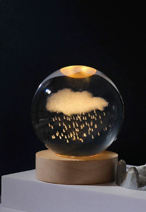 Veilleuse Boule De Cristal 3D Personnalisée Couple - Notre Amour Ensemble Depuis