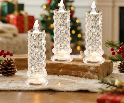 Electronic candles, birthday and wedding candles, rose-patterned plastic LED decorations, LED props, LED tabletop displays.