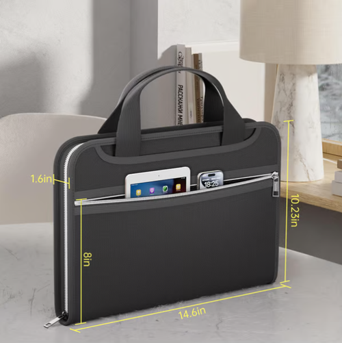 Fireproof File Folder with Handle, Large-Capacity A4 Document Bag