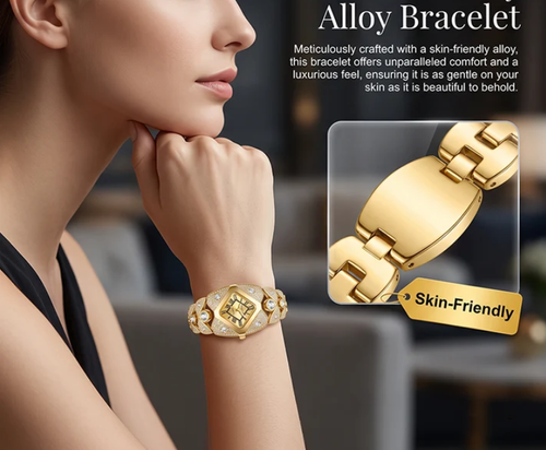 Women's quartz watch – Alloy – Diamond and rhinestone dial