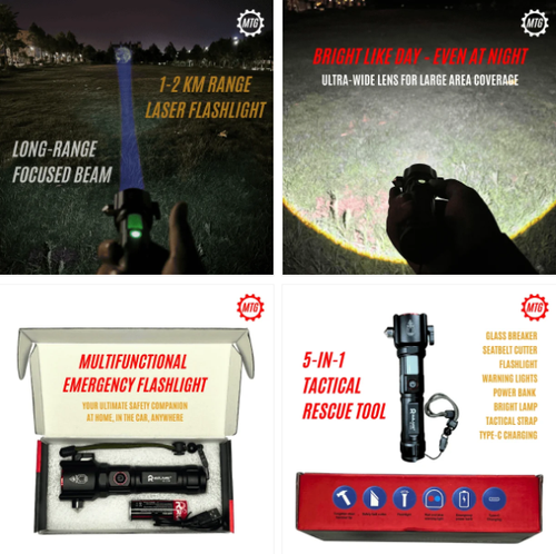 5-in-1 Tactical Multi-Functional Emergency Flashlight