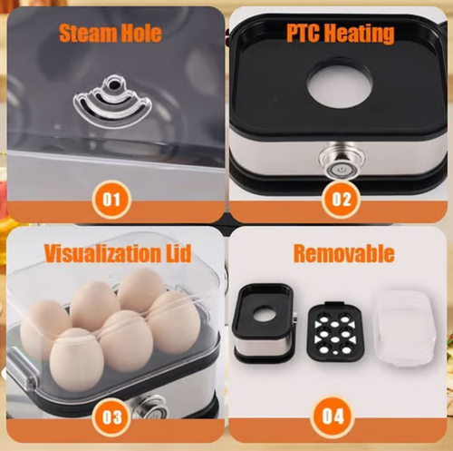 Multifunctional Egg Steamer with Clear Lid