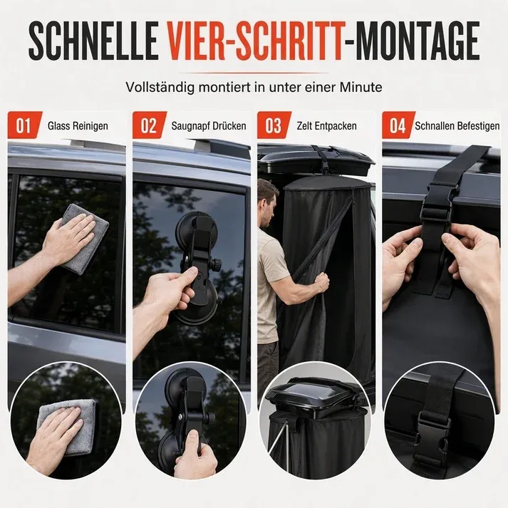Portable shower tent for the rear of your vehicle – Quick setup & privacy while camping ✨