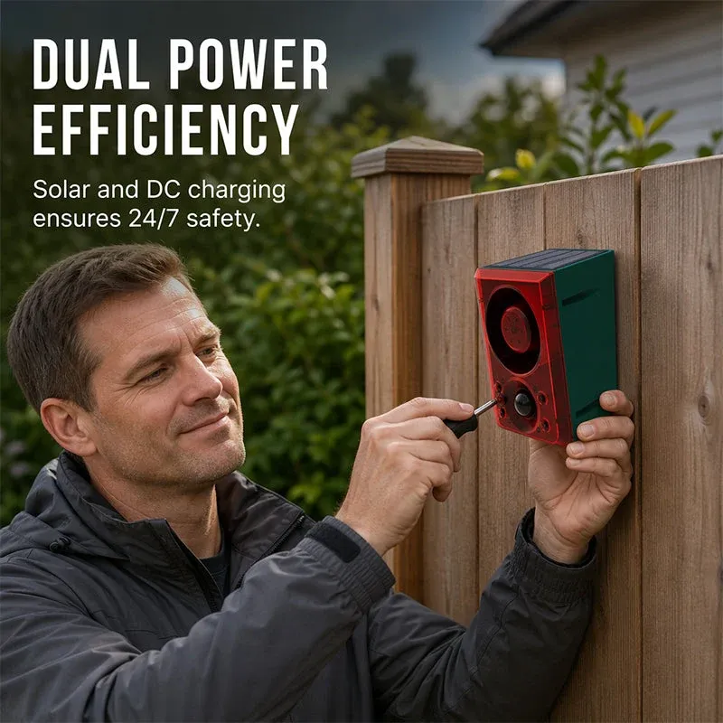 Solar Security Light with Motion Alarm – Bright Light + Loud Siren, Wire-Free, Weatherproof! 🔒