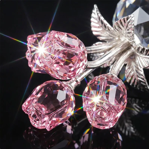 🌹 Eternal Crystal Rose Flower Figurine in Vase   Seven colors