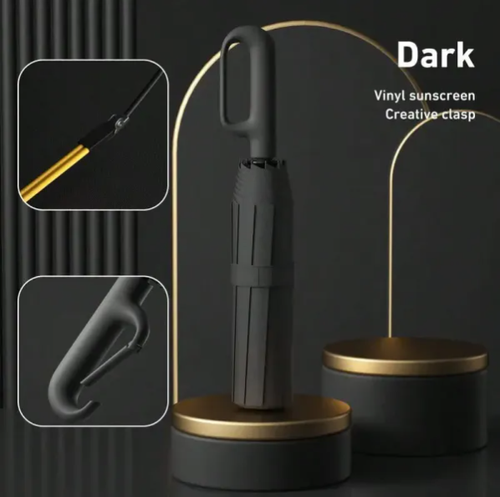 Portable Automatic Folding Umbrella, Windproof Waterproof with Loop Buckle