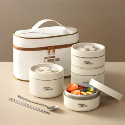 4PCs Stainless Steel Heat Insulated Boxes