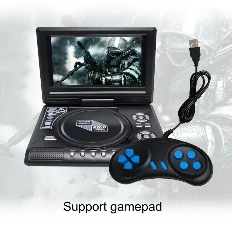 Portable DVD Player, 7.8Inch DVD Player HD with Small TV Player, Support 270 Degree Rotation Mobile DVD Player with USB Remote Control for Car.Kids.Home.Travel