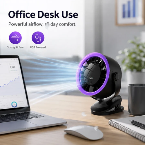Portable USB Fan with Digital Display