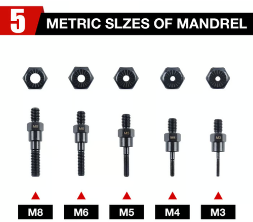 M3-M8 Electric Rivet Gun Adapter Kit -