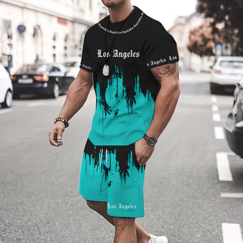 Graphic Print T-Shirt & Shorts Set – Soft Fabric, Bold Design & Perfect for Summer Days