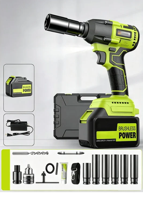 Professional-grade brushless, high-torque impact wrench set