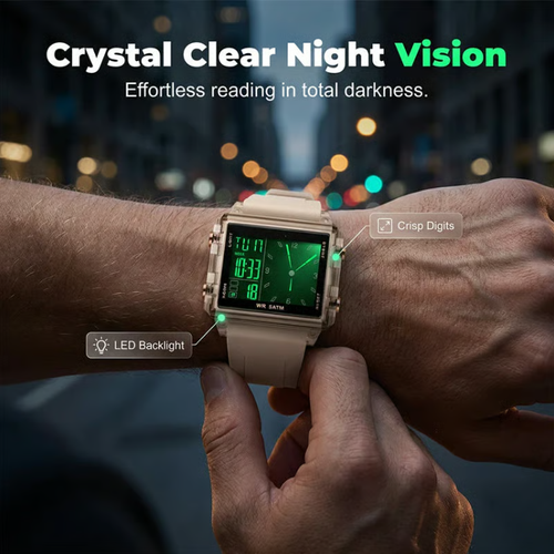 Waterproof Transparent Digital Watch – 50M Rating, Luminous Display, Hybrid Time ✨