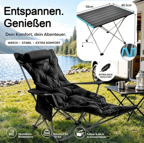 🪑 Portable, adjustable folding chair for outdoor use – Lightweight, sturdy & versatile 🏕️✨