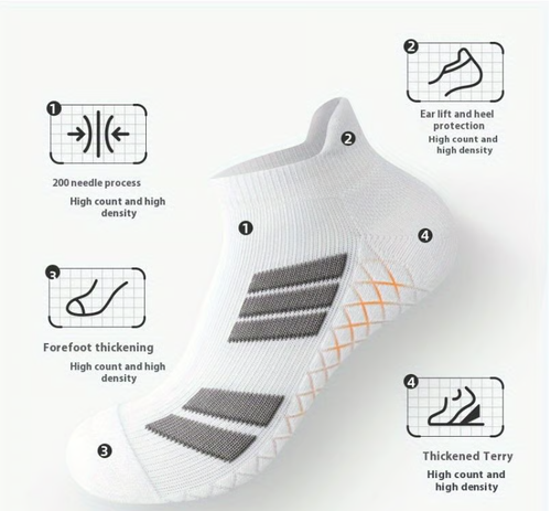 Unisex Low-Cut No-Show Sports Socks5pcs white