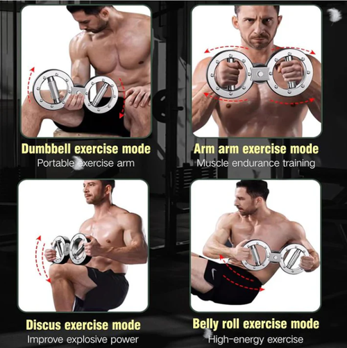 360° rotating grips, 12LB resistance, compact for home or office.