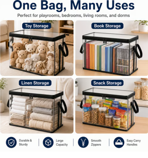 Stuffed Storage PVC Organizer Bag Doll Storage Container WaterProof