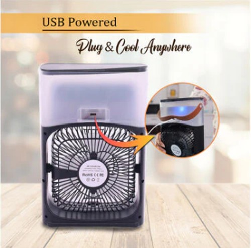 Portable Mist Fan With Air Cooling Effect & Colorful Lights