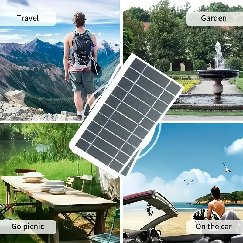 Portable USB Solar Panel Charger with LED Indicator