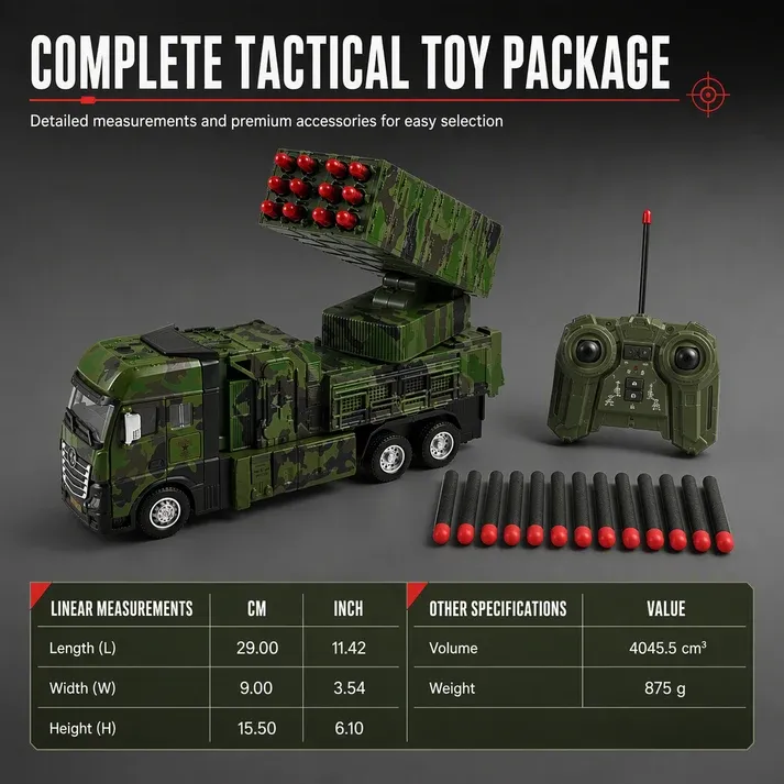 Oversized Remote Control Missile Launcher Toy Truck