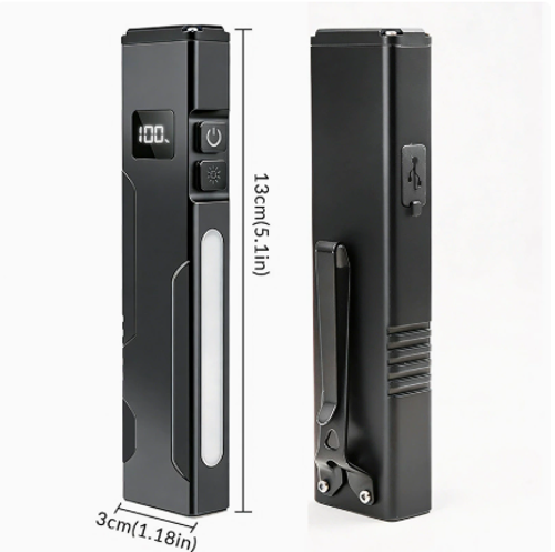 Aluminum reflector super bright EDC flat flashlight with magnet UV light