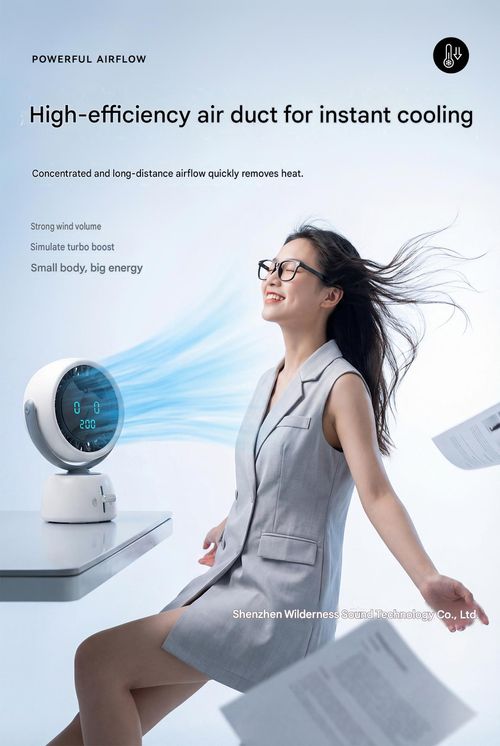 AI Face Recognition USB Mini Portable Silent Circulating Desktop Fan with Touchscreen Airflow