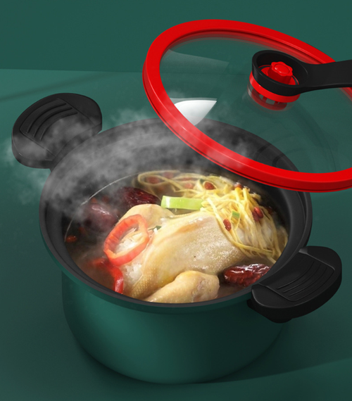 Non-stick pressure cooker with micro-pressure cooking
