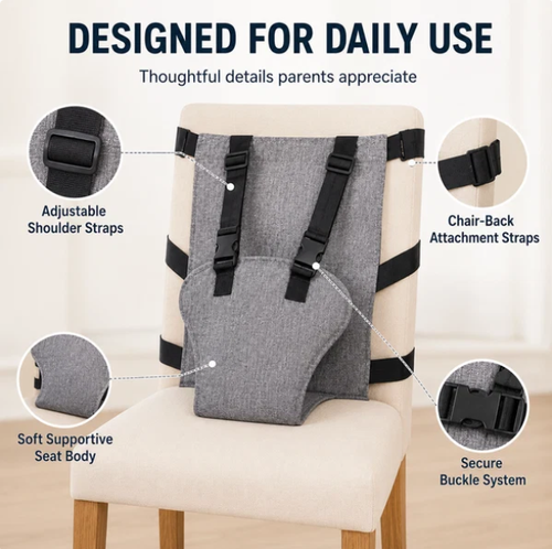 Portable safety strap for baby highchairs