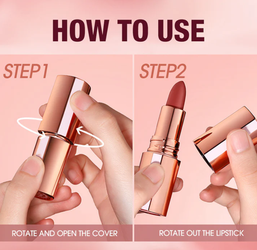 Matte Lipstick – Smudge‑proof, transfer‑resistant, vibrant colour. Comfortable & non‑drying – lasts all day! 👄🌹