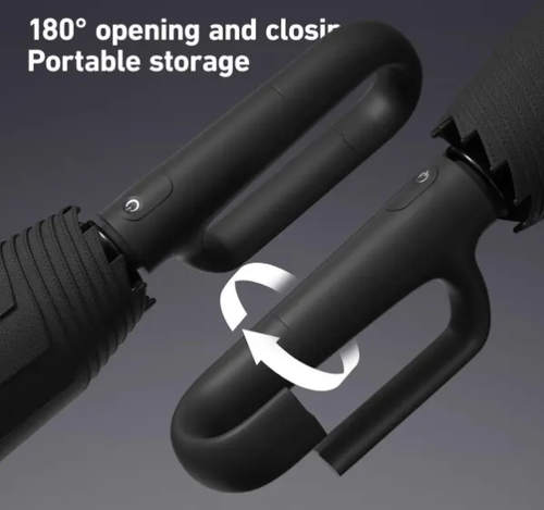 Portable Automatic Folding Umbrella, Windproof Waterproof with Loop Buckle