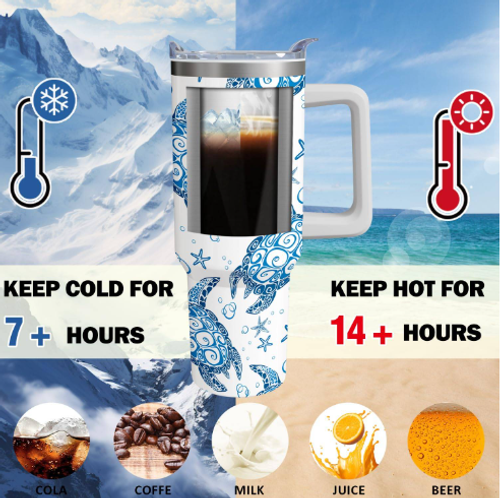 🌊40oz Insulated Mug with Large Capacity 304 Stainless Steel Handle, Car Mug