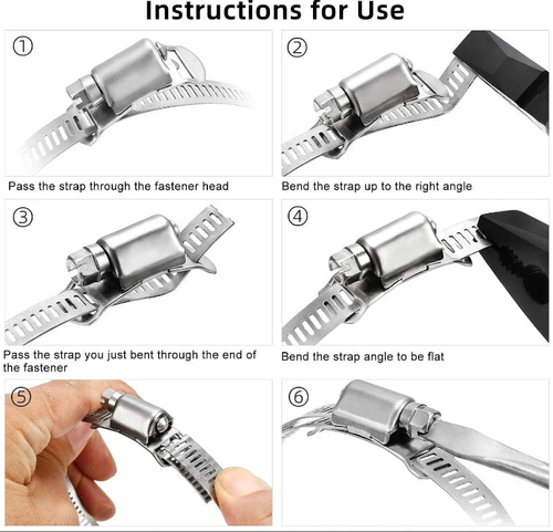 Homemade hose clamps made of 304 stainless steel   (32 FT + 12 Fasteners)