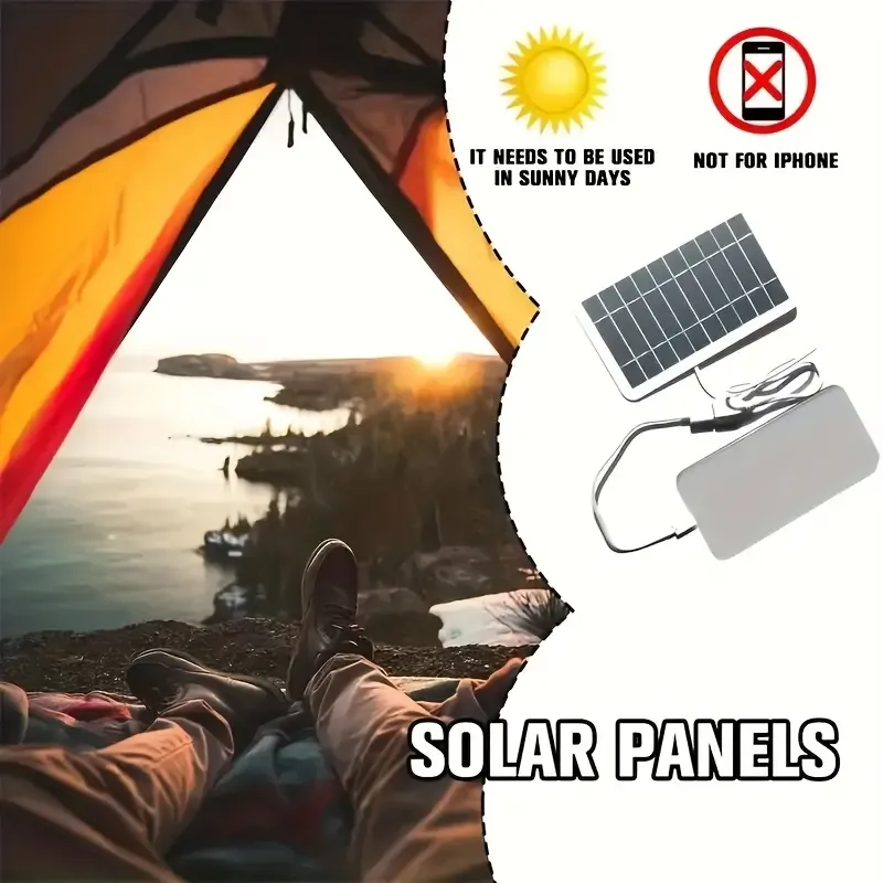 Portable USB Solar Panel Charger with LED Indicator