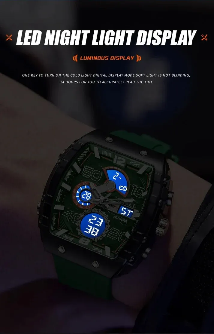 🔥LED Backlight+Stopwatch Technique🔥Multi-Function Sport & Casual Digital Watch