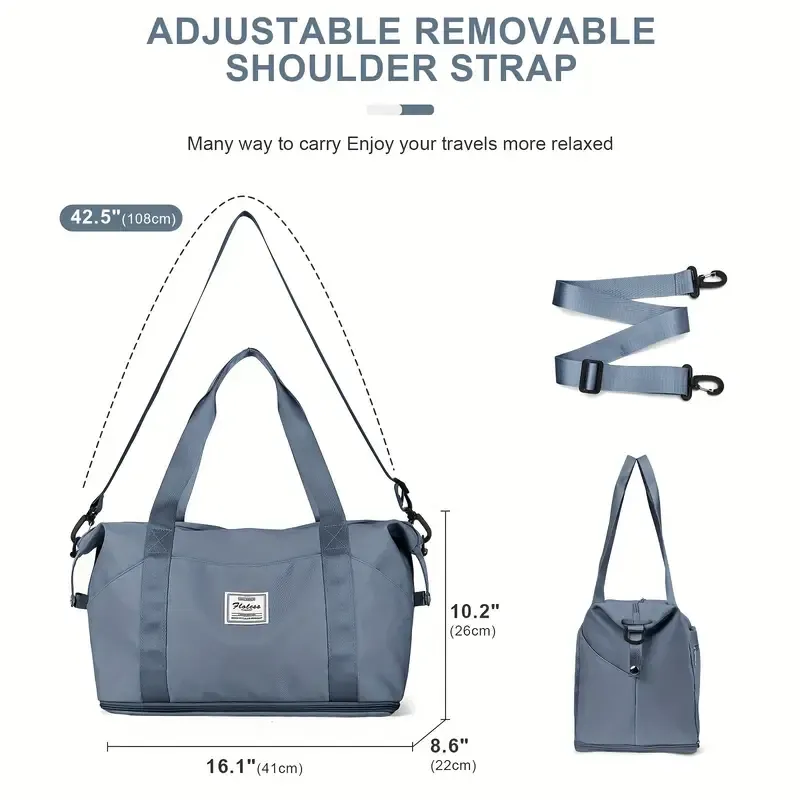 Ladies' Large Gym Tote Bag - Durable, Stylish Travel Duffle Bag for Airplane, Beach, Overnight Trips