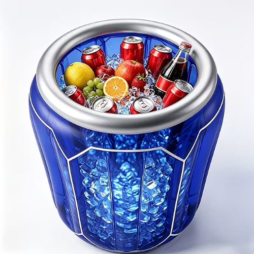 Inflatable PVC ice bucket, inflatable refrigerator, portable beverage bucket, suitable for parties.