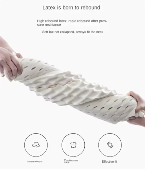 Latex Pillow Slow Rebound Memory Foam Pillow Cervical Protection Pressure Relief for Side Back Tummy Sleepers