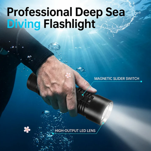 P70 Rechargeable LED Magnetic Diving Flashlight