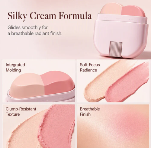 2‑in‑1 Long‑Lasting Highlighter & Blush Stick‑Dual